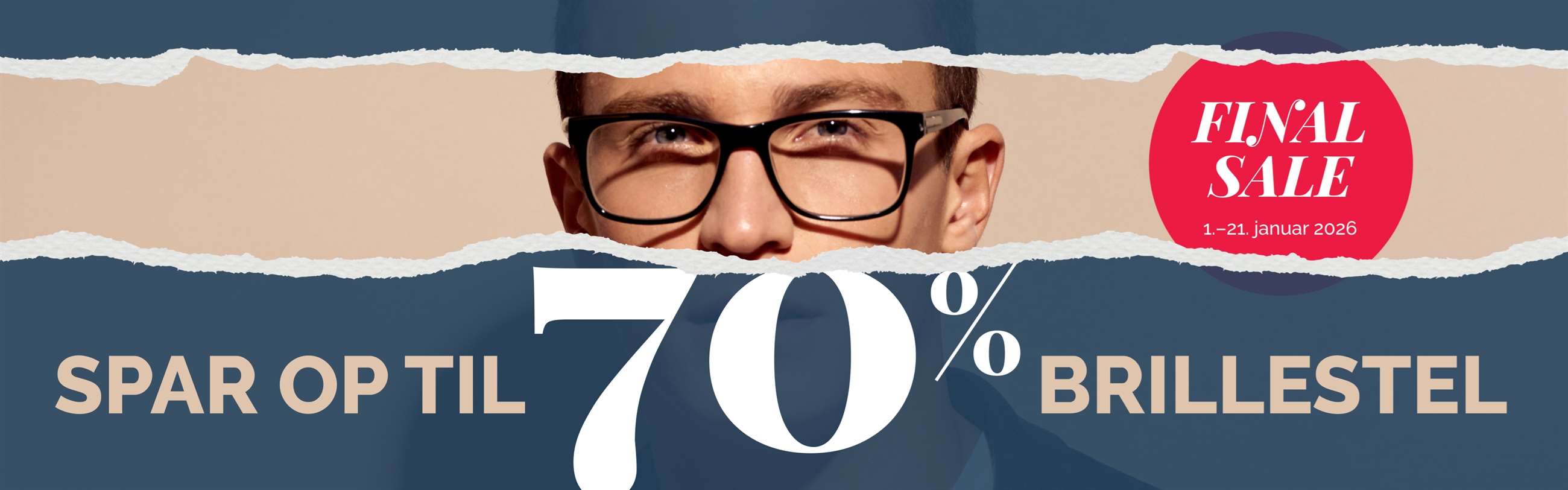 Spar op til 70 % på brillestel